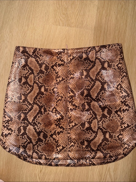 Lulus Dresses & Skirts - Lulu's Brown Snake-Print Faux Leather Mini Skirt